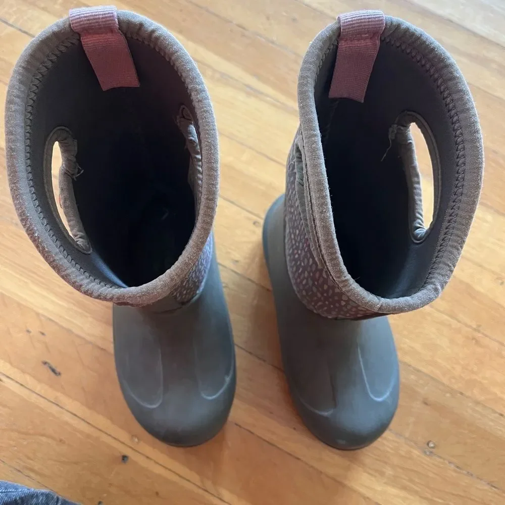 BOGS Neo-classic insulated rain snow boot mid 26 10 kids twinkle pink khaki blue